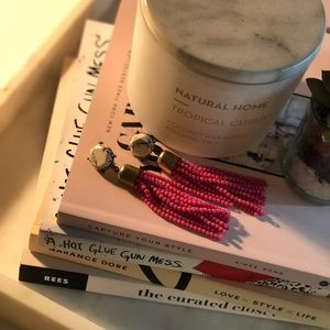 Baublebar Tassle Earrings in Hot Pink